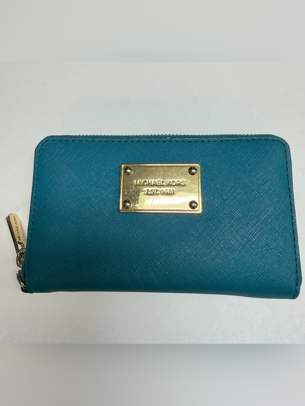 Michael Kors Blue Zip Around Wallet